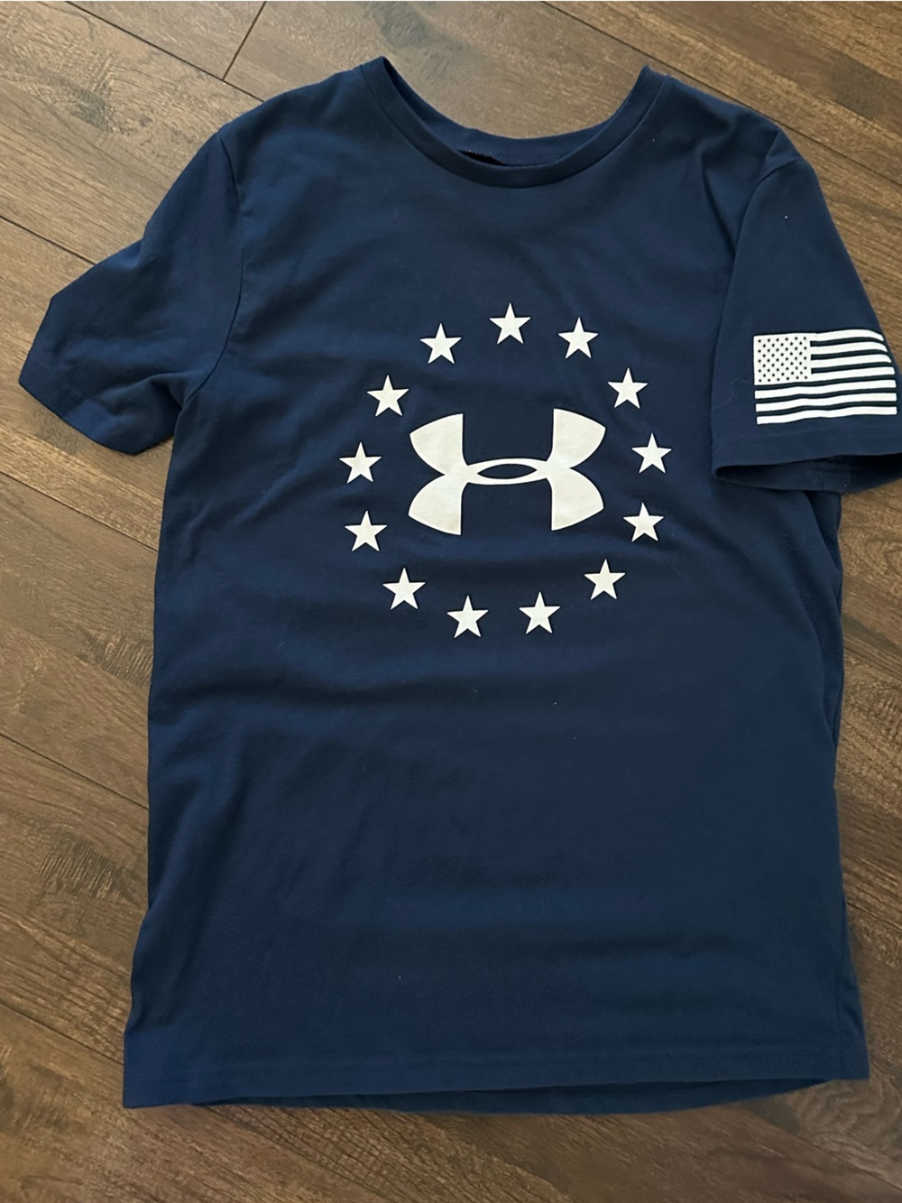 Under Armour Navy and White Star Emblem Tee